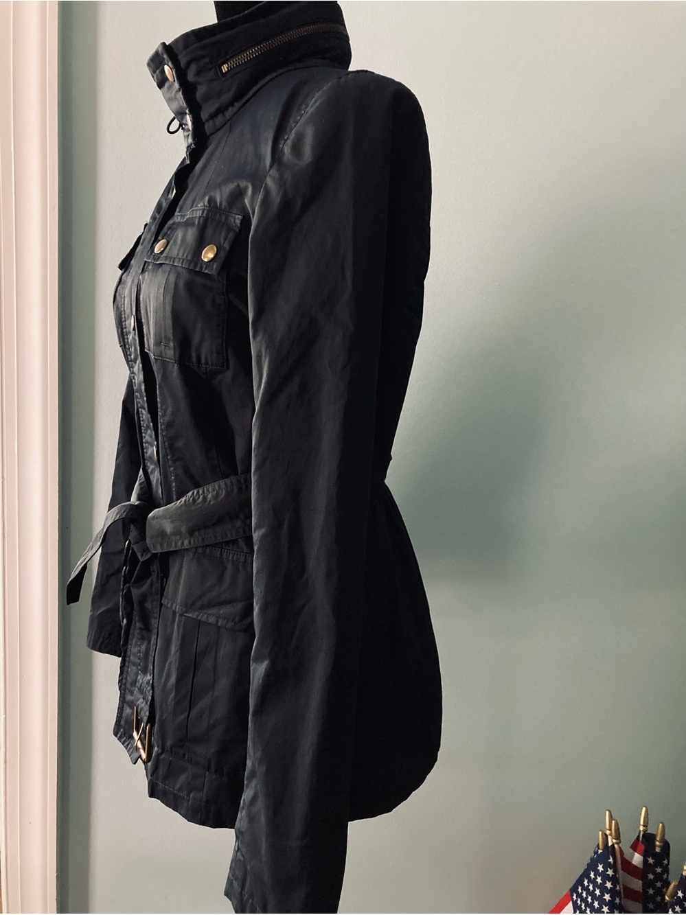Banana Republic Dark Blue Field Jacket with Hideaway Hood Belt - Picture 5 of 16